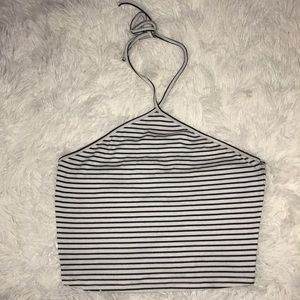 black & white striped halter 🖤